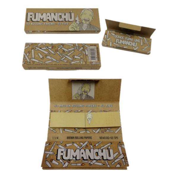 papel fumanchu unbleached regular + tips