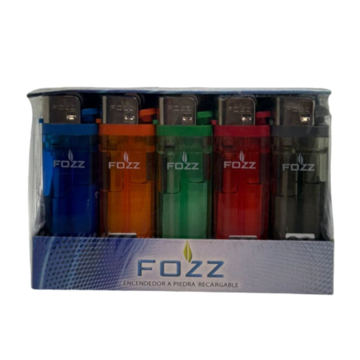 ENCENDEDOR FOZZ TRANSPARENTE RECARGABLE